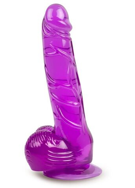 Фиолетовый фаллоимитатор-реалистик на присоске - 17 см.