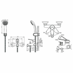 Смеситель для ванны Bravat EMERALDA с душевым гарнитуром, короткий излив, хром (F6135147CP-B-RUS)