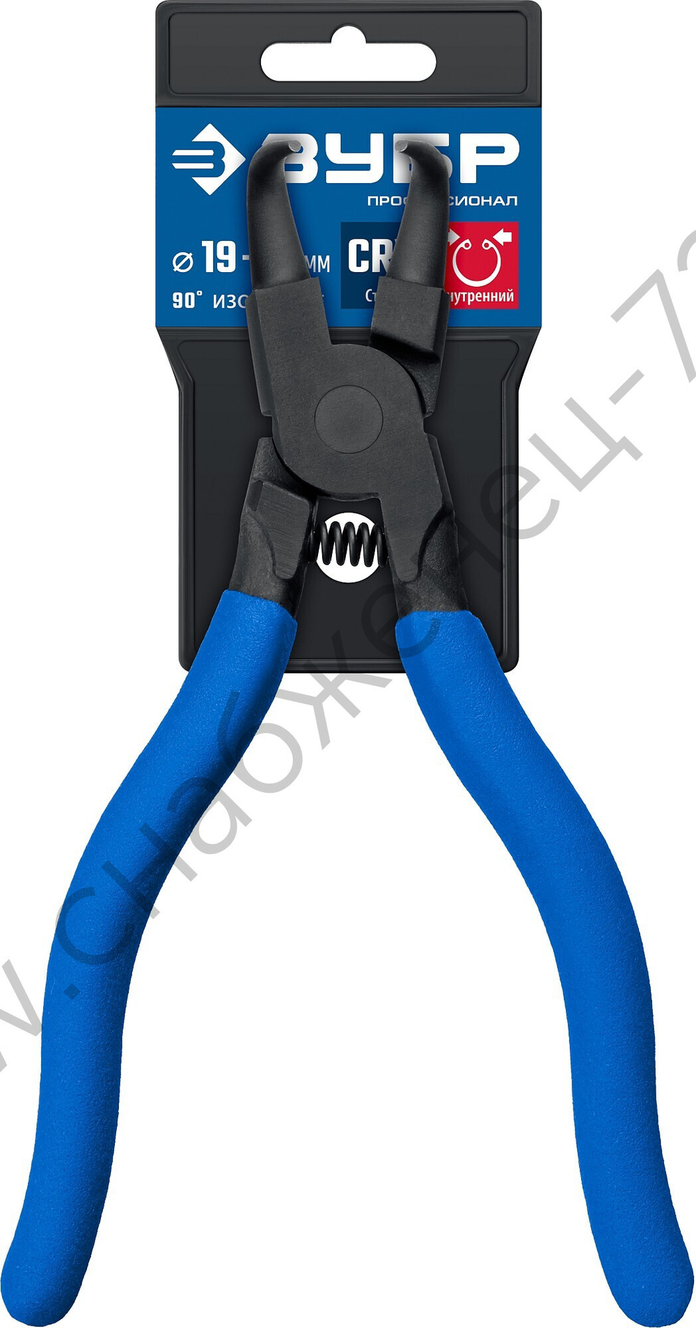 ЗУБР 170 мм, изогнутые губки, Внутренний съемник стопорных колец (22821-2)