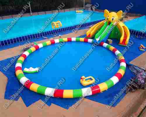 Надувной наземный аквапарк «Морской слон» 19*14*5 м, размер бассейна 14*14*0.8 м