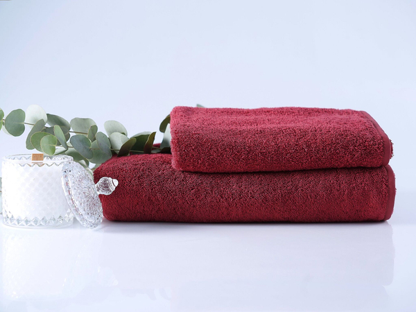 Набор полотенец 2шт Claire Batiste Atelier Ile темно-пурпурный