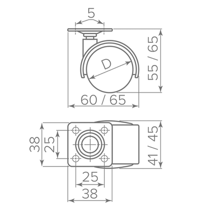 Колесо D-50 пластиковое на площадке Grade