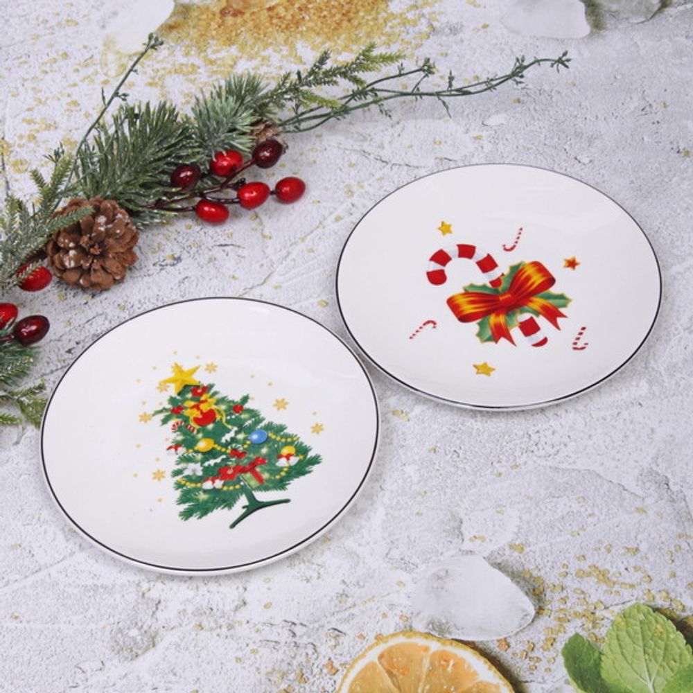 Тарелка керамическая «Новогодний микс» 17,5*2см