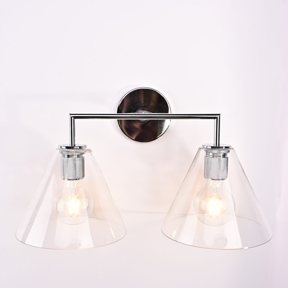 Бра Rh Utilitaire Funnel Shade Double Sconce Silver By Imperiumloft