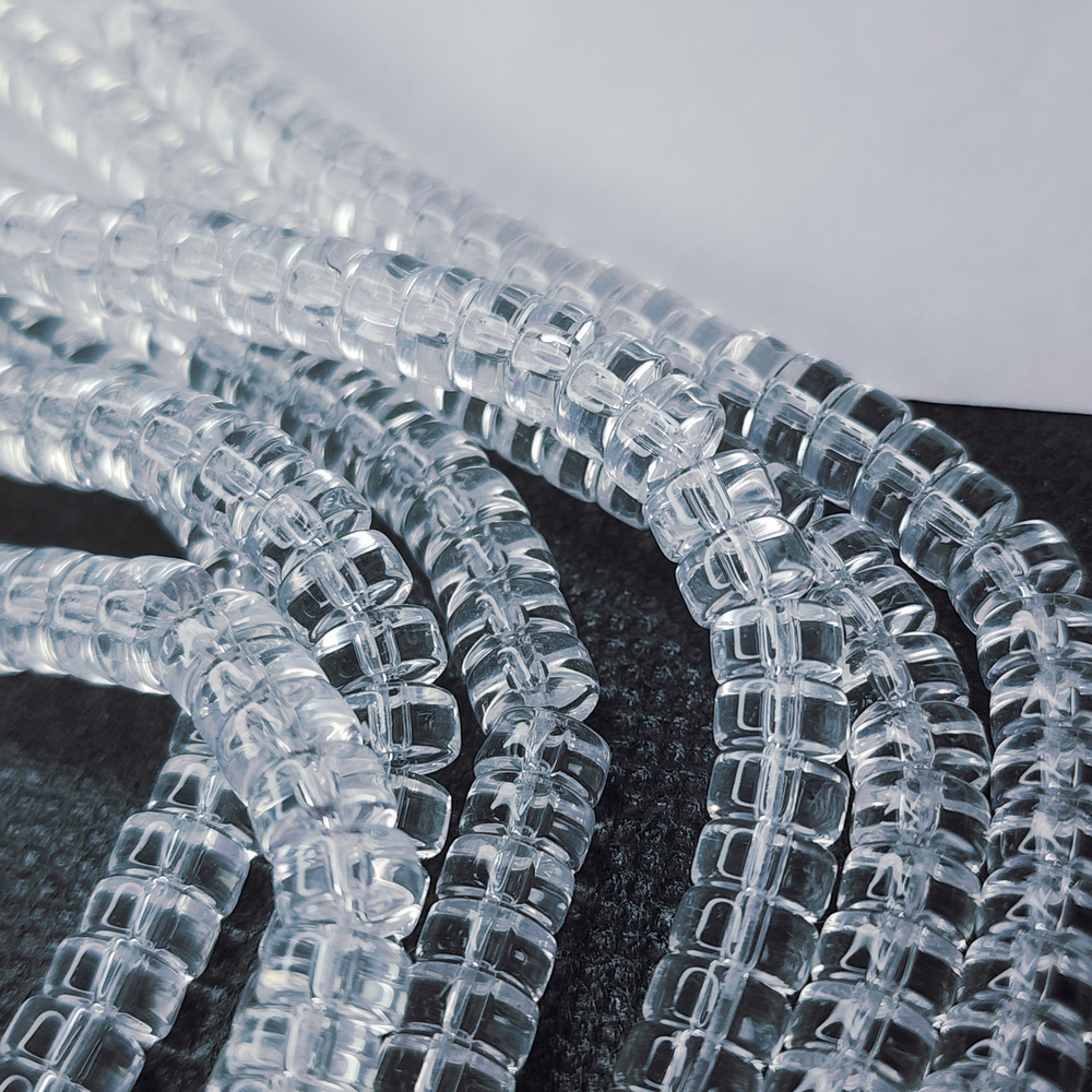 Бусины шайбы, рондель, хрусталь, лэмпворк, стекло, р-р 6мм, цена за набор 10 шт