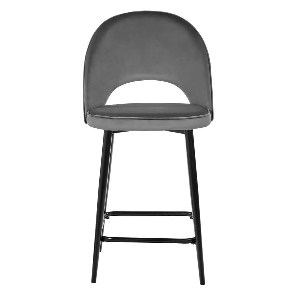 Стул полубарный Bradex Home Leo тёмно-серый с жаккардом, с поворотным механизмом