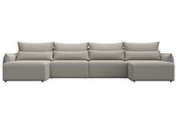 Диван П-образный Лига-051 НПБ Лонг РОГОЖКА Амур 02 бежевый