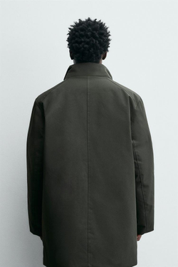 ZARA ТЕХНИЧЕСКАЯ ПАРКА WATER REPELLENT С ОТСТЕГИВАЮЩИМИСЯ ДЕТАЛЯМИ, ТЕМНО-ЗЕЛЕНЫЙ