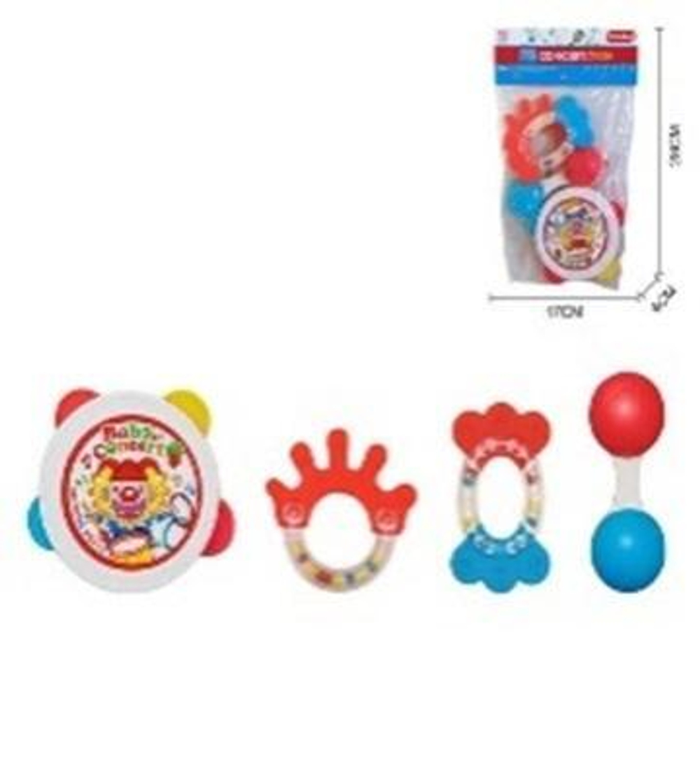 Набор погремушек 4шт, пакет D213