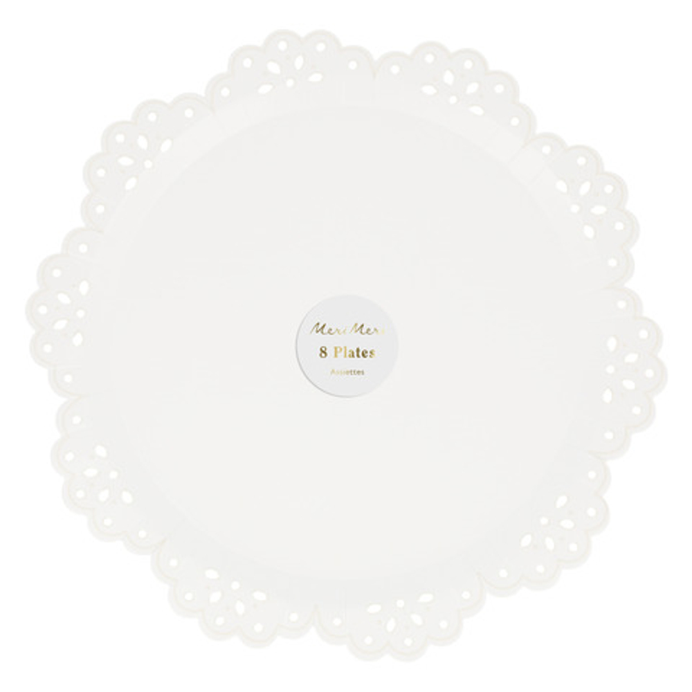 Тарелки подстановочные "Белое кружево" 8 шт. (33,7 см)