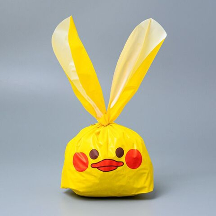 Пакет с ушками 13,5*22 см "Утка желтая" 5 шт/уп