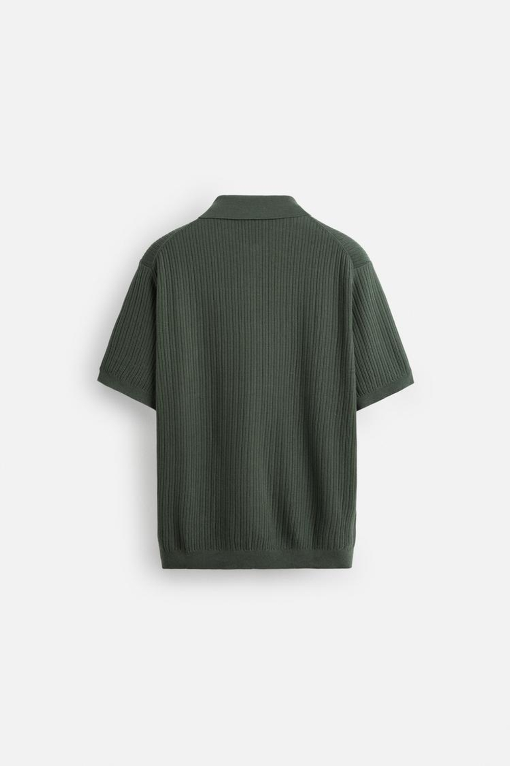 ZARA ТРИКОТАЖНОЕ ПОЛО В РУБЧИК, СВЕТЛО-ЗЕЛЕНЫЙ