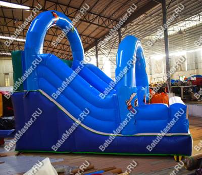Надувной коммерческий батут-горка "Морской бой", 6*3,3*5 м.