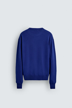 ZARA СВИТЕР ИЗ СМЕСОВОЙ ШЕРСТИ, СИНИЙ