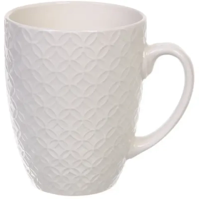 Кружка керамическая 450мл «Белая» ромбы