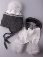Шапка детская зимняя вязаная и шарф