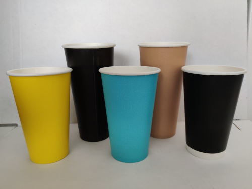 Бумажный стакан высокий 450мл. Светло-ГОЛУБОЙ, 1000шт/кор. Посудпром