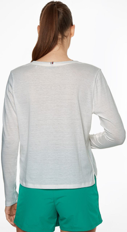 Женская теннисная футболка (dł. Рукава) Tommy Hilfiger Long Sleeve Mesh Tee - белый