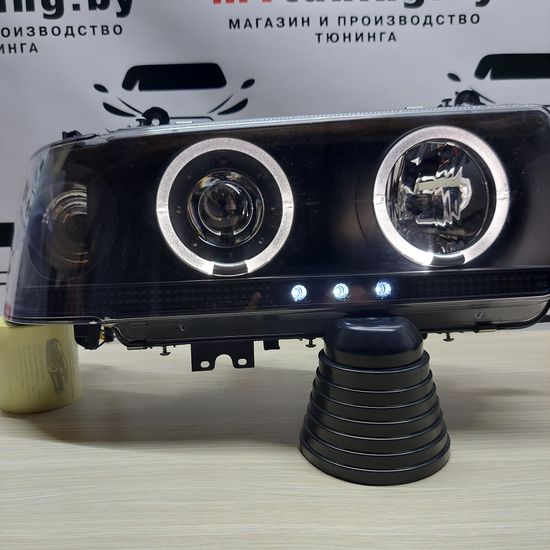 Передние фары Angel Eyes для Toyota Land Cruiser 80 (90-97) Black