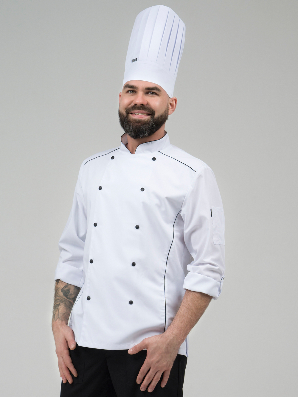 Мужской белый китель "Дрим" для повара и кондитера NVDesign