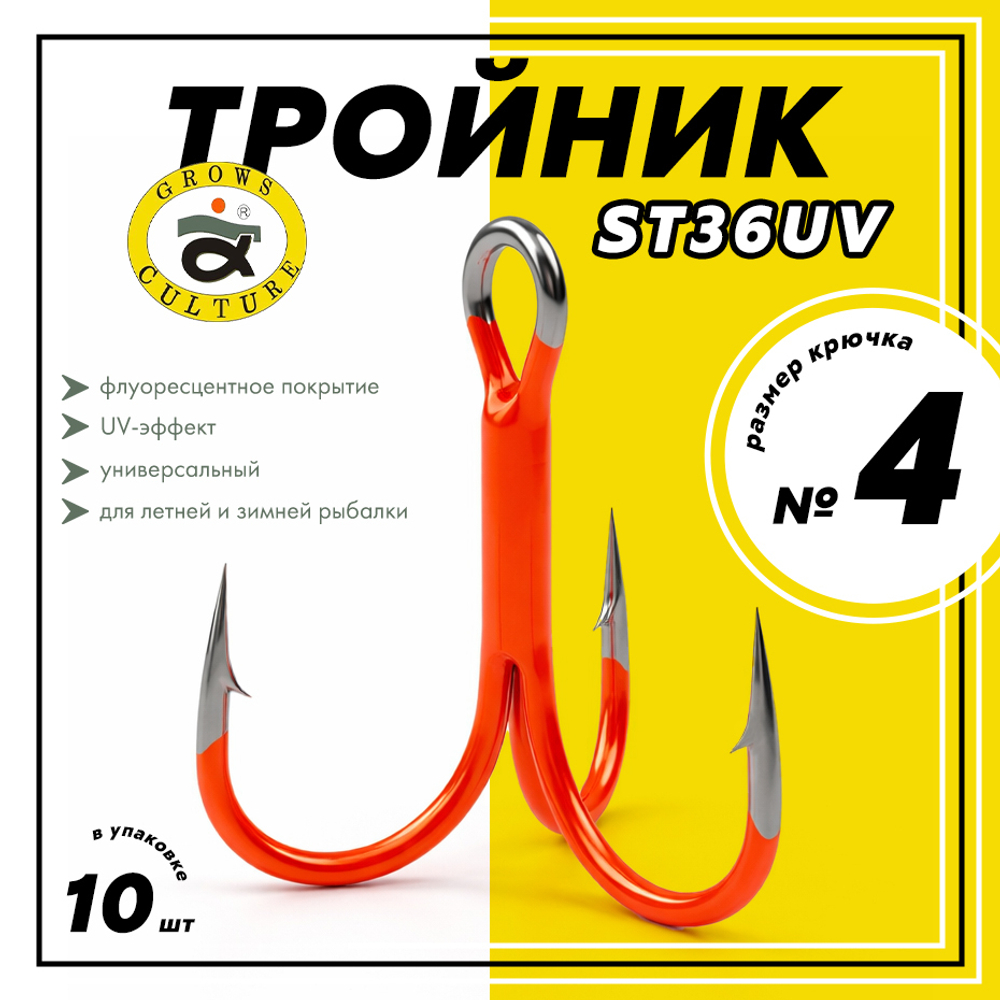 Тройник цветной Grows Culture ST36UV (10шт/уп), Красный