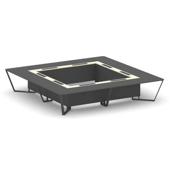 Steel Meet Стол переговорный квадратный KM-PR.B.SP-20K2 Антрацит/Ваниль Глянец/Металл Черный 4000*40