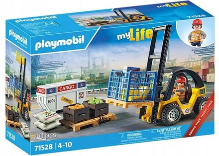 Конструктор Playmobil City Life - Вилочный погрузчик с грузом и фигуркой - Плеймобиль 71528
