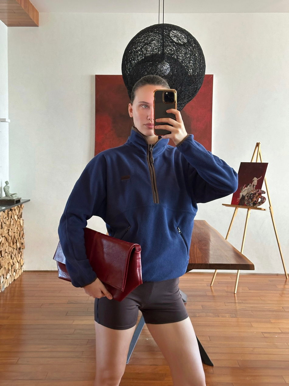 Анорак флисовый синий