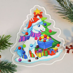 Наклейка новогодняя "Символ года 2026" 10*12см, силикон, 9224-55