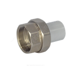 Муфта трубная PP-R комбинированная разъемная белая Дн 20х1/2" Ру25 наруж пайка/ВР VALFEX 10157015
