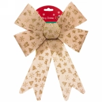 Бант на ёлку «Новогодний» 22*30 см, Бежевый