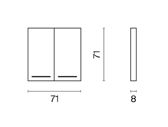 Клавиши для выключателя/переключателя двухклавишного с подсветкой, S70 (титан)