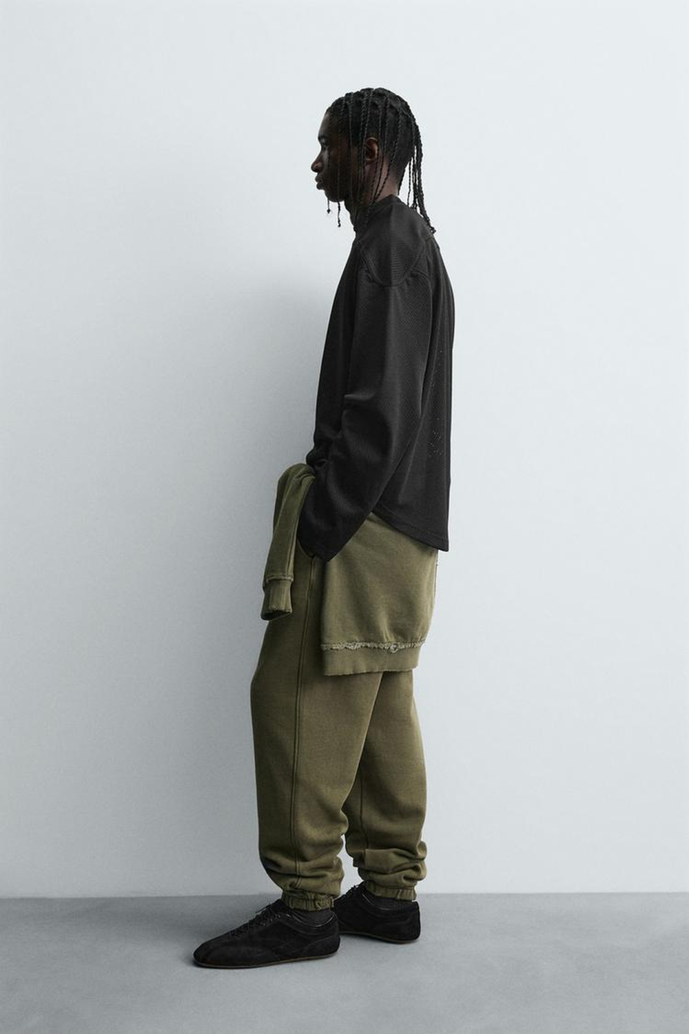 ZARA ФУТБОЛКА СВОБОДНОГО КРОЯ, ЧЕРНЫЙ