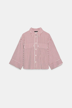 ZARA РУБАШКА В ПОЛОСКУ ИЗ ЛЬНА, ПОЛОСКИ