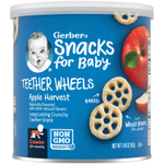 Gerber, Snacks for Baby, прорезыватель для зубов, снек в форме колечек, от 10 месяцев, со вкусом яблок, 42 г (1,48 унции)