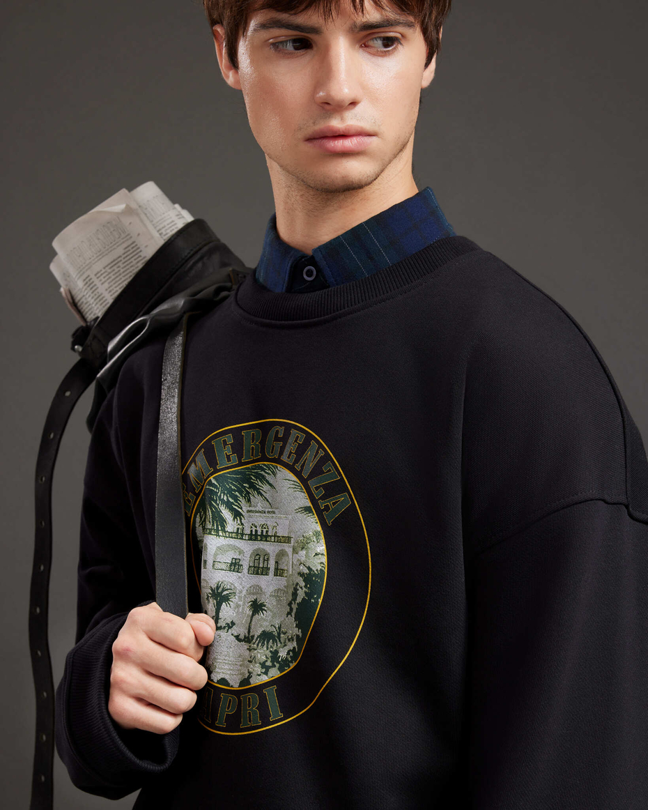 CAPRI CROPPED SWEATSHIRT OVERSIZED LOOSE