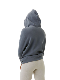 Женская теннисная куртка Bj_rn Borg Stockholm Boyfriend Hoodie W - Gray