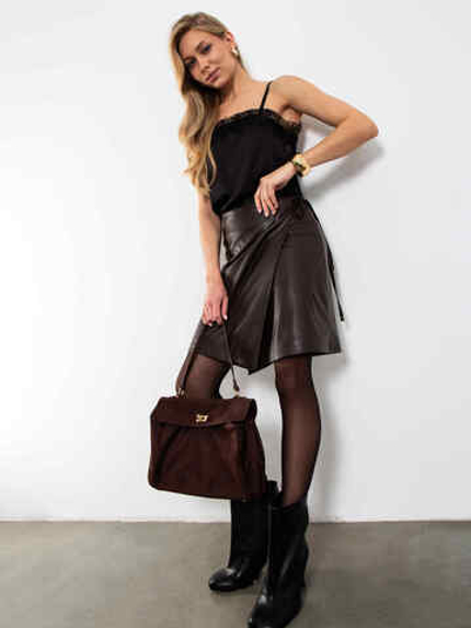 Юбка Муза из эко кожи (шоколадный)