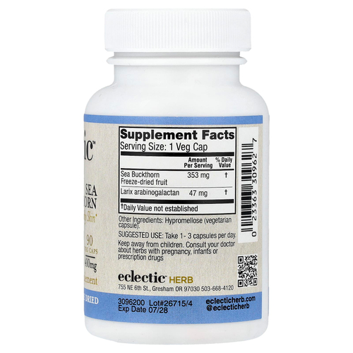 Eclectic Herb, сублимированная облепиха, 90 вегетарианских капсул
