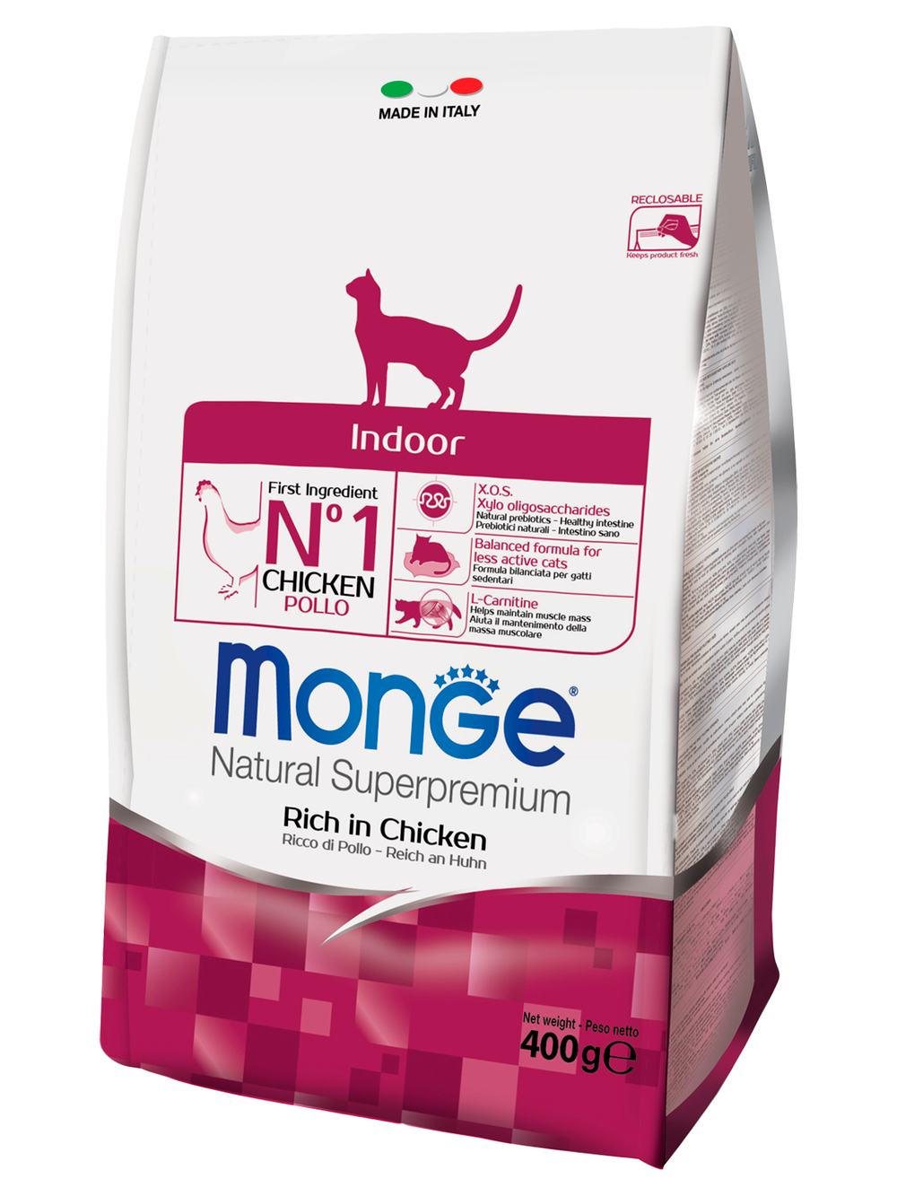 Сухой корм Monge Cat Daily Line Indoor для домашних кошек с курицей 400 г