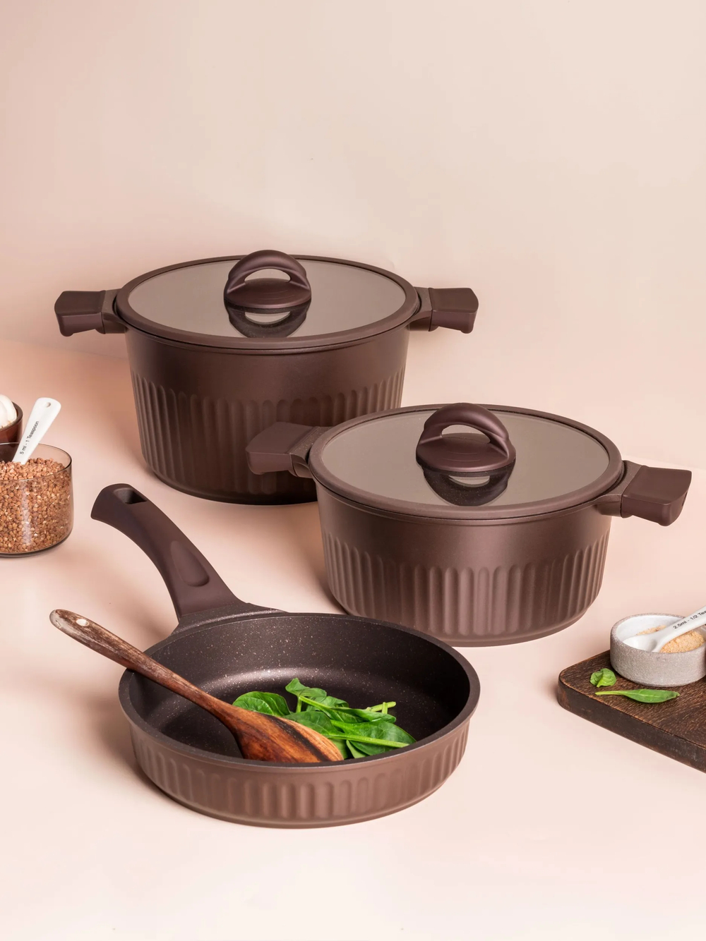 Кастрюля KUKMARA АП Stella (mokko) 5,2л со стеклянной крышкой. арт. ксм52а