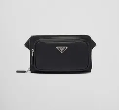 Сумка на пояс Prada черный из кожи saffiano