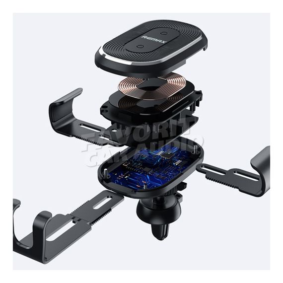 Держатель Remax RM-C37 торпедо бесп. зарядка Qi чёрный