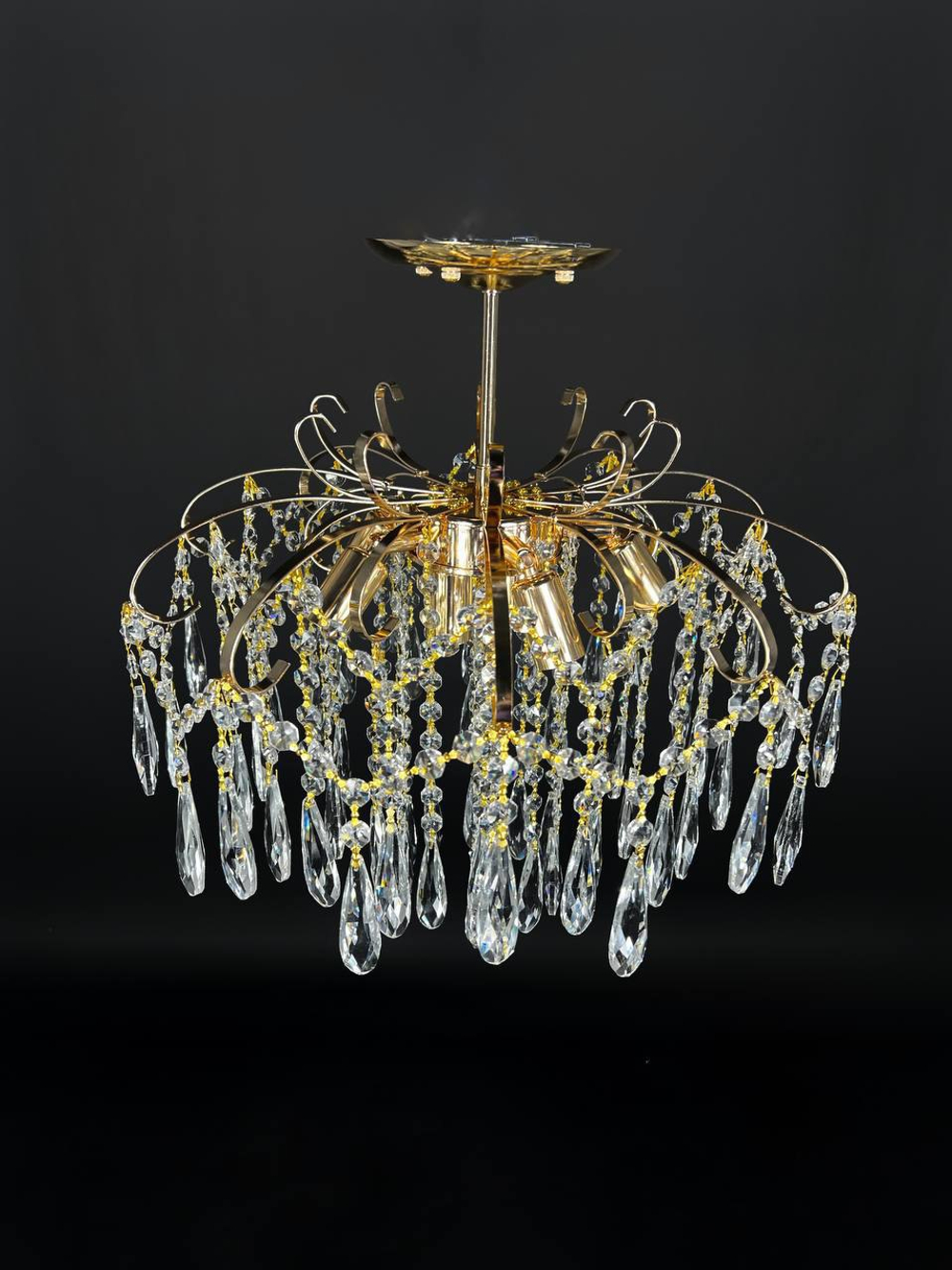 Люстра потолочная Lanbos Бриз, 7 ламп Е14, до 280 Вт, до 20 кв м, золотая