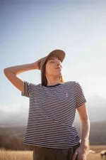 Футболка Kefirmaykifer В Полоску бело-синяя