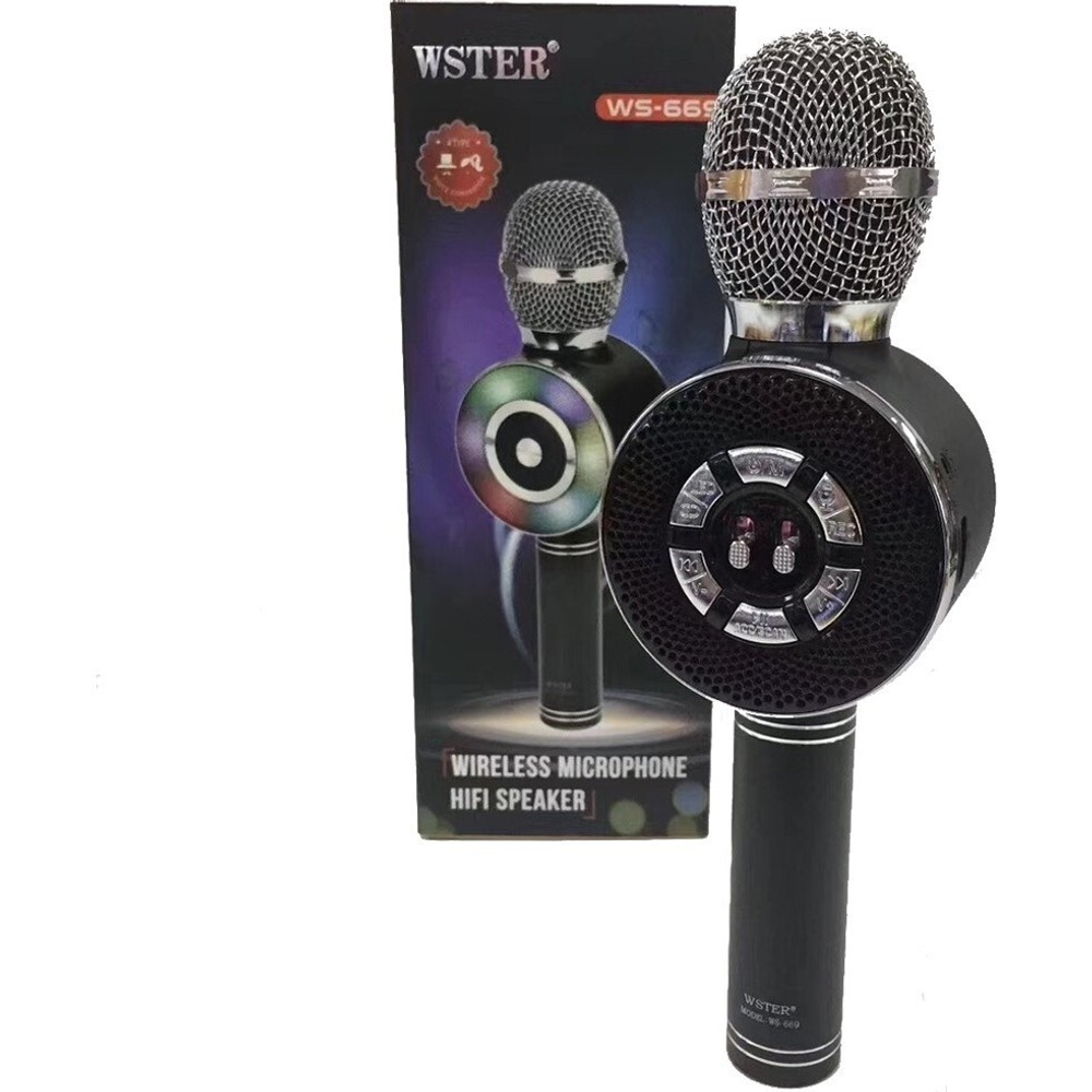 Беспроводной караоке микрофон WS-669 (черный)