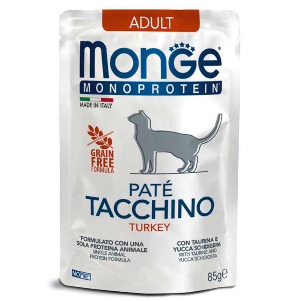 Monge Cat Monoprotein Pouch паучи для кошек индейка 85г