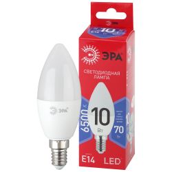 Лампочка светодиодная ЭРА RED LINE LED B35-10W-865-E14 R Е14 / E14 10 Вт свеча холодный дневной свет