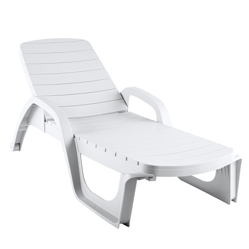 Шезлонг "Прованс", цвет белый, макс. нагрузка до 250 кг.