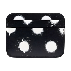 Balenciaga Leather Card Holder Unisex Black White